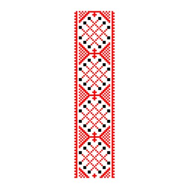 Pikselleştirilmiş desen Vyshyvanka Geleneksel Etnik Ukrayna Kusursuz Slav Şablonu süslemesi