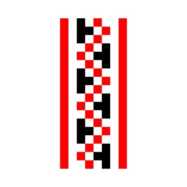 Pikselleştirilmiş desen Vyshyvanka Geleneksel Etnik Ukrayna Kusursuz Slav Şablonu süslemesi