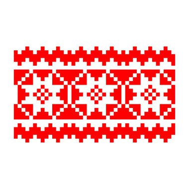 Pikselleştirilmiş desen Vyshyvanka Geleneksel Etnik Ukrayna Kusursuz Slav Şablonu süslemesi