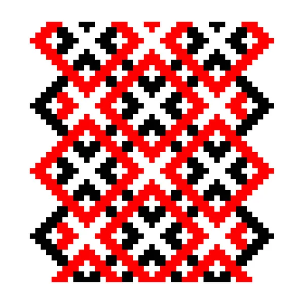 Pikselleştirilmiş desen Vyshyvanka Geleneksel Etnik Ukrayna Kusursuz Slav Şablonu süslemesi