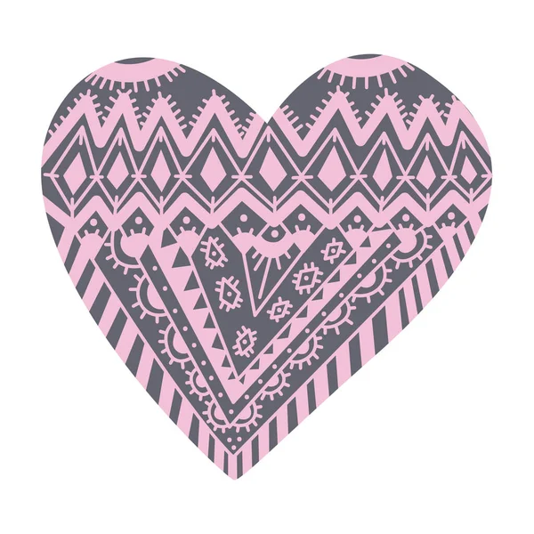Dekoracyjne Serce Stworzone Eleganckim Modnym Stylu Heart Ornament Vector Ilustracja — Wektor stockowy