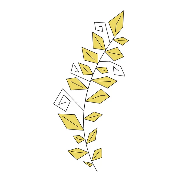 Στυλιζαρισμένα Φύλλα Ρόμβου Πολυγωνικό Φύλλο Γραμμικός Γεωμετρικός Κλάδος Του Φυτού — Διανυσματικό Αρχείο