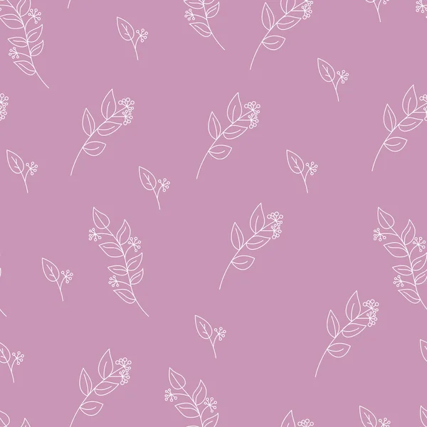 Seamless pattern in small flowers and leaves. Small white flowers. Pink background. Ditsy floral background. The elegant pattern for fashion textile print