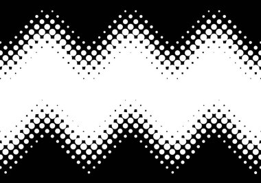 Zigzag yarım ton pürüzsüz sınır. Puantiyeli zig zag kurdelesi soluyor. Noktalı Gradyan Yarım Tonlama Tekrarlanabilir Dalga. Moda vektör tasarımı ögesi