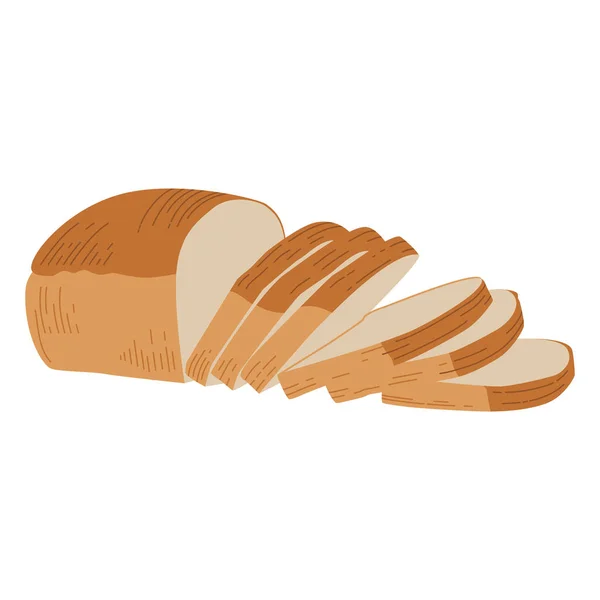 Toast Bread Bochník Pšeničného Žitného Chleba Plátky Vektorová Ilustrace Pro Stock Vektory