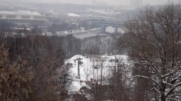 Ξενάγηση Τελεφερίκ Πάνω Από Ποτάμι Της Μόσχας Θέα Από Την — Αρχείο Βίντεο