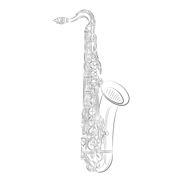 Saxofon Zentangle Stiliserad Mönster Vektorillustration Frihandspenna Handritad Internationella Jazzdagen April — Stock vektor