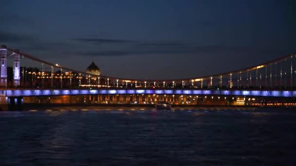 2022 Krymsky Val Street Navegando Por Río Moscú Antes Los — Vídeo de stock