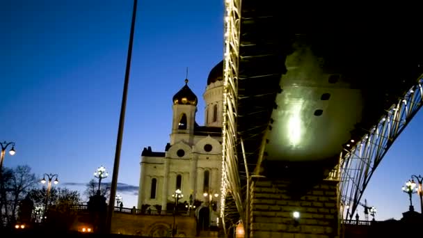 Simbolul Bisericii Ortodoxe Ruse Din Moscova Este Catedrala Lui Hristos — Videoclip de stoc