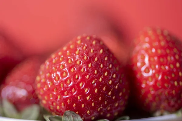 Frische Und Köstliche Erdbeeren Aus Nächster Nähe Das Konzept Einer — Stockfoto