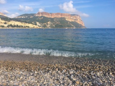 Cap Canaille ve Fransa, Cassis 'in taş plajı.