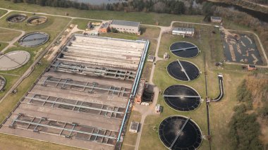Atık su arıtma ve arıtma istasyonu kanalizasyon süzme