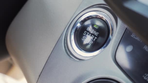 Ligar Dedo Motor Carro Pressione Botão Para Ligar Motor Carro — Vídeo de Stock