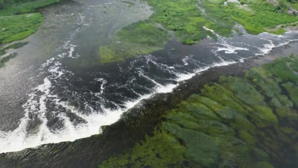 Водопад Вента Рапид Вентас Румба Самый Широкий Водопад Европе Расположен — стоковое видео