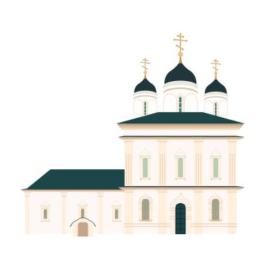 Ortodoks Kilisesi 'nin izole bir tasviri. Rus Katedrali. Düz biçim