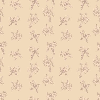   Kusursuz el yapımı kahve dalı ve çiçekler, ambalaj kağıdı, duvar kağıdı, kumaş deseni, arka plan, baskı, hediye paketi, defter kapağı, zarf için.