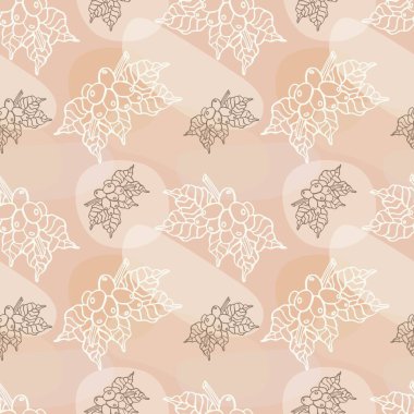   Kusursuz el yapımı kahve dalı ve çiçekler, ambalaj kağıdı, duvar kağıdı, kumaş deseni, arka plan, baskı, hediye paketi, defter kapağı, zarf için.