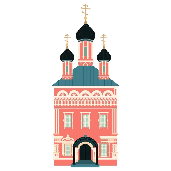 Afzonderlijke illustratie van de orthodoxe kerk. Russische kathedraal. Vlakke stijl — Stockvector