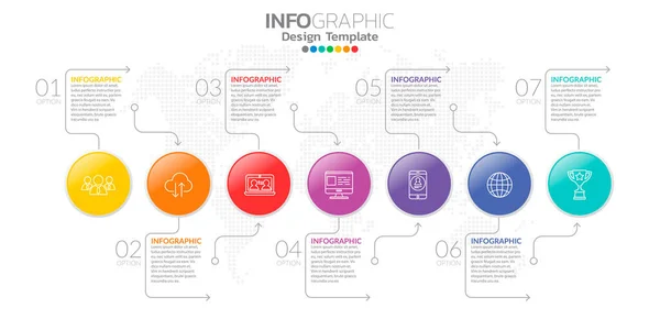 Infografiken Für Geschäftskonzept Mit Symbolen Und Optionen Oder Schritten — Stockvektor