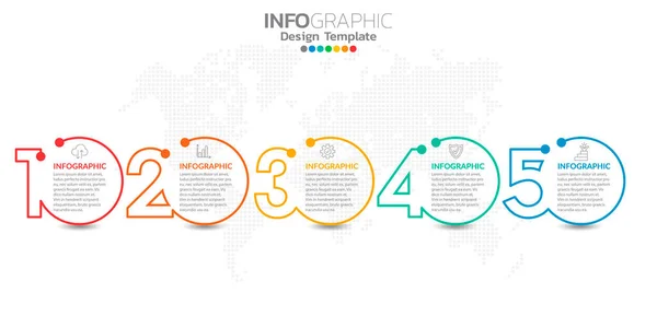 Infografiken Für Geschäftskonzept Mit Symbolen Und Optionen Oder Schritten — Stockvektor