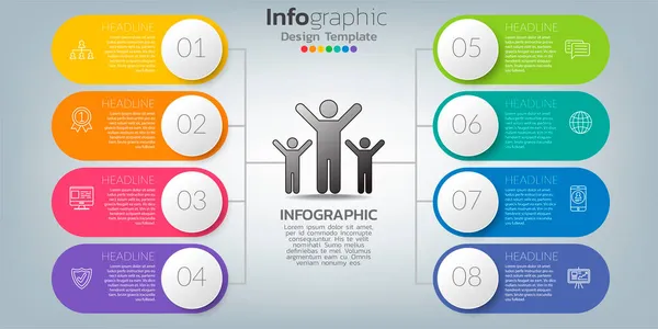 Zeitleiste Infografik Vorlage Mit Symbolen Erfolgskonzept — Stockvektor