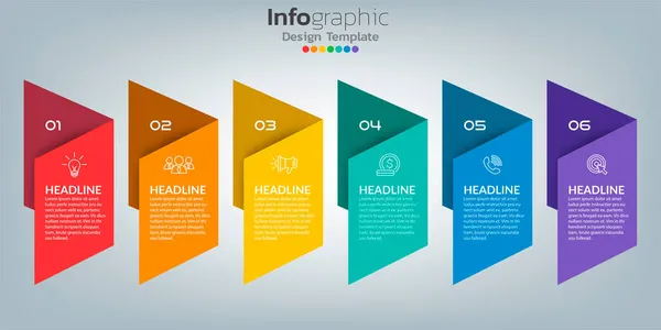 Zeitleiste Infografik Vorlage Mit Symbolen Erfolgskonzept — Stockvektor