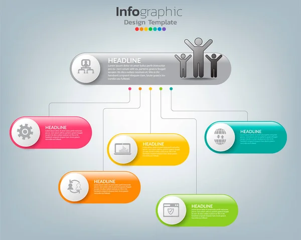 Abstraktes Infografik Diagramm Mit Optionen Und Symbolen Die Sie Für — Stockvektor