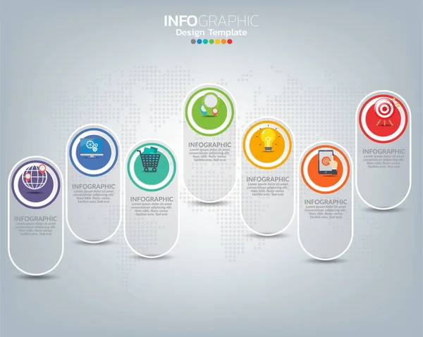 Infographic Template Ψηφιακή Έννοια Εικονίδια Μάρκετινγκ — Διανυσματικό Αρχείο