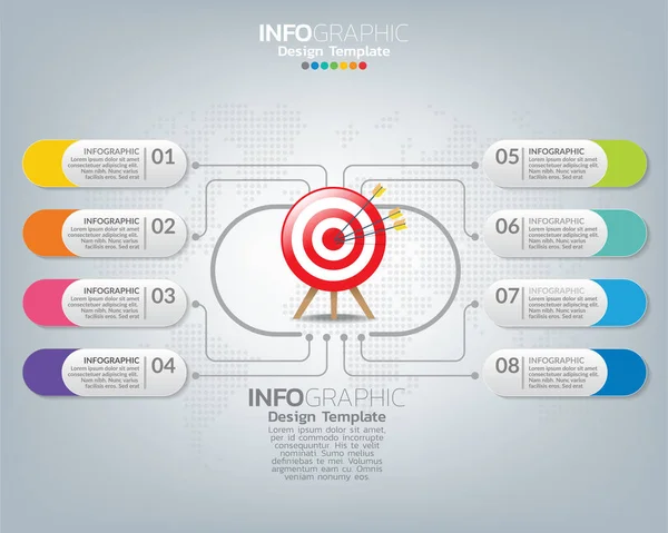 Modelo Infográfico Com Conceito Ícones Marketing Digital — Vetor de Stock