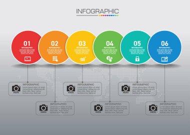 Infographic chart with business concept, 6 options can be used for business concept with 6 steps.