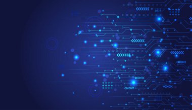 Cyber network protection. Future technology background.