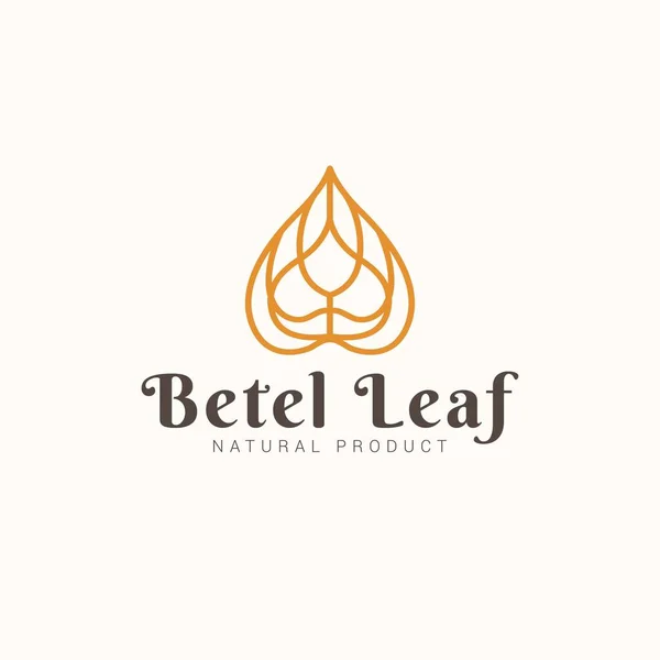Betel Blatt Symbol Logo Vektor Design Vorlage Kreatives Luxus Logo — Stockvektor