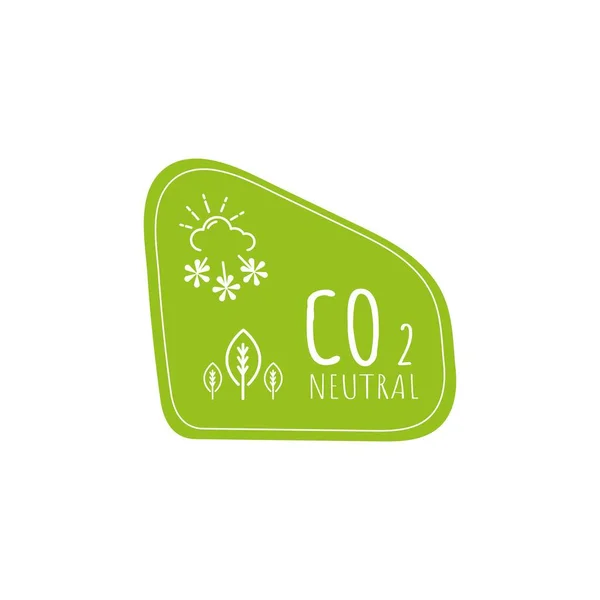 Co2 Co2 Neutrales Null Emission Symbol Logo Für Klimawandel Und — Stockvektor