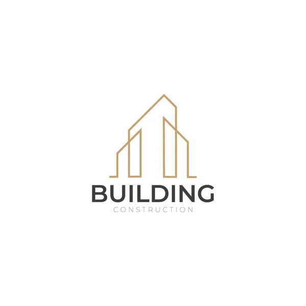 Building Construction Icon Logo Architecture Company Real Estate Icon Logo — Stok Vektör
