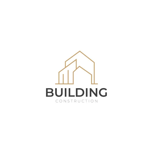 Building Construction Icon Logo Architecture Company Real Estate Icon Logo — Vetor de Stock