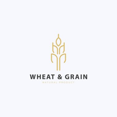 Lüks buğday / tahıl ikonu logo vektör tasarımı. Çiftlik, pasta, fırın veya gıda ürünleri için basit logo.