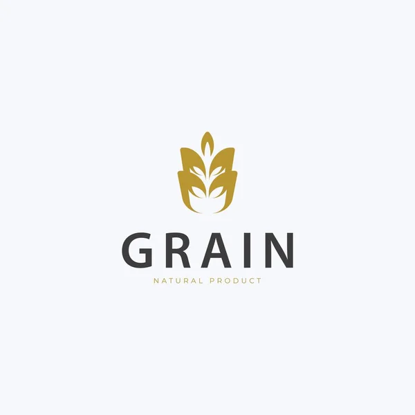 Weizen Korn Symbol Logo Vektor Design Einfaches Logo Für Bauernhof — Stockvektor