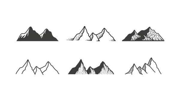 Icono Montaña Logo Vector Ilustración Para Aventura Aire Libre Diseño — Vector de stock
