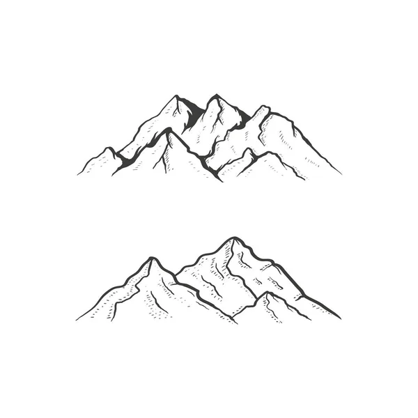 Mountain Icon Logo Vector Illustratie Voor Avontuur Outdoor Sport Grafisch — Stockvector