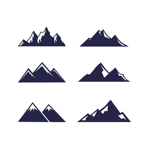 Mountain Icon Logo Vector Illustration Outdoor Sport Graphic Design Set — Stock Vector