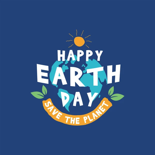 Happy Earth Day Vektor Illustration Für Poster Banner Hintergrunddesign Ökologie — Stockvektor