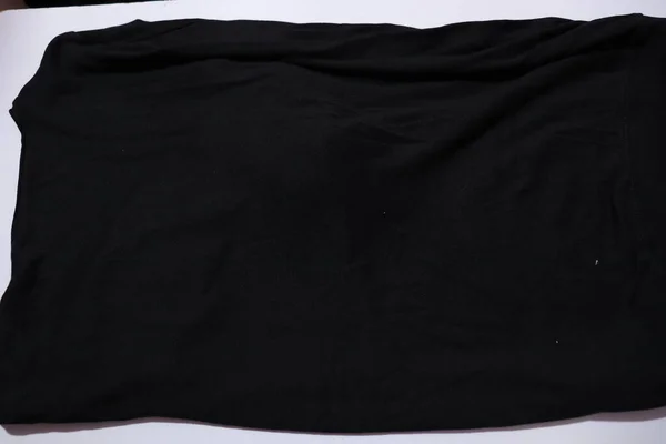Women Black Color Shirt Isolated White Background Stok Gambar Bebas Royalti