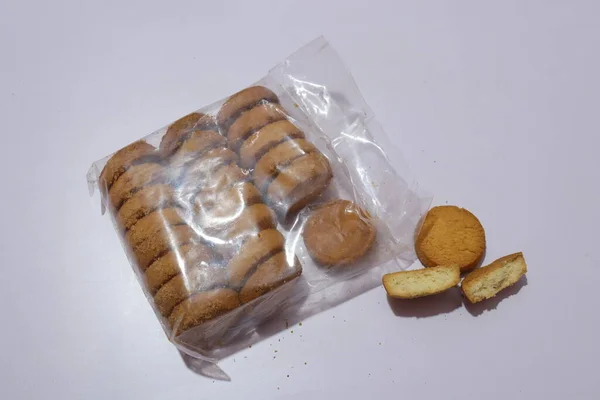 Group Crispy Cookies Isolated White Background India Stok Foto Bebas Royalti