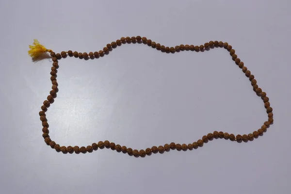 Japa Mala Prayer Beads Made Seeds Rudraksha Tree — Fotografia de Stock