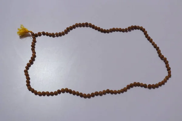 Japa Mala Prayer Beads Made Seeds Rudraksha Tree — Fotografia de Stock