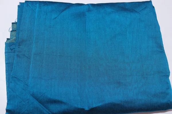 Women Traditional Blue Colour Saree Isolated White Background — Zdjęcie stockowe