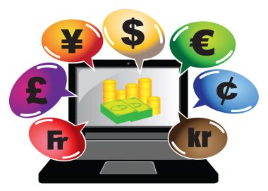 yapmak para online kavramı vektör çizim