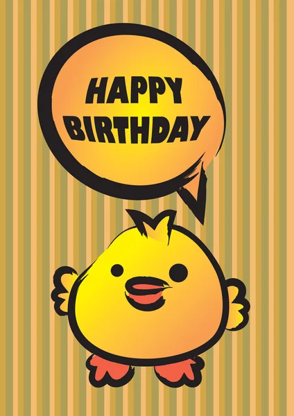 Feliz cumpleaños lindo polluelo — Vector de stock