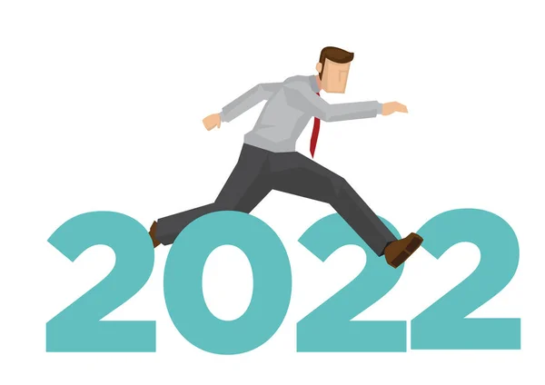 Επιχειρηματίας Άλμα Πάνω Από 2022 Επιτυχία Έννοια Του Νέου Έτους — Διανυσματικό Αρχείο