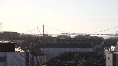 Sunset 'teki Alvsborg Köprüsü Orta Göteborg, İsveç, Panning' deki Landmark